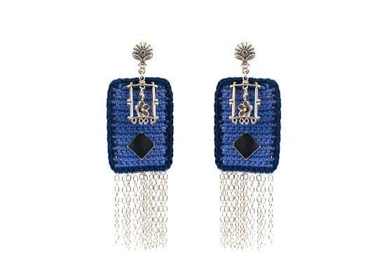 Happy Threads Crochet Earrings- Blue